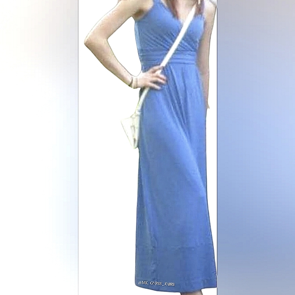Last chance! New York and Company STRETCH Blue Maxi Dress Sleeveless Size XS